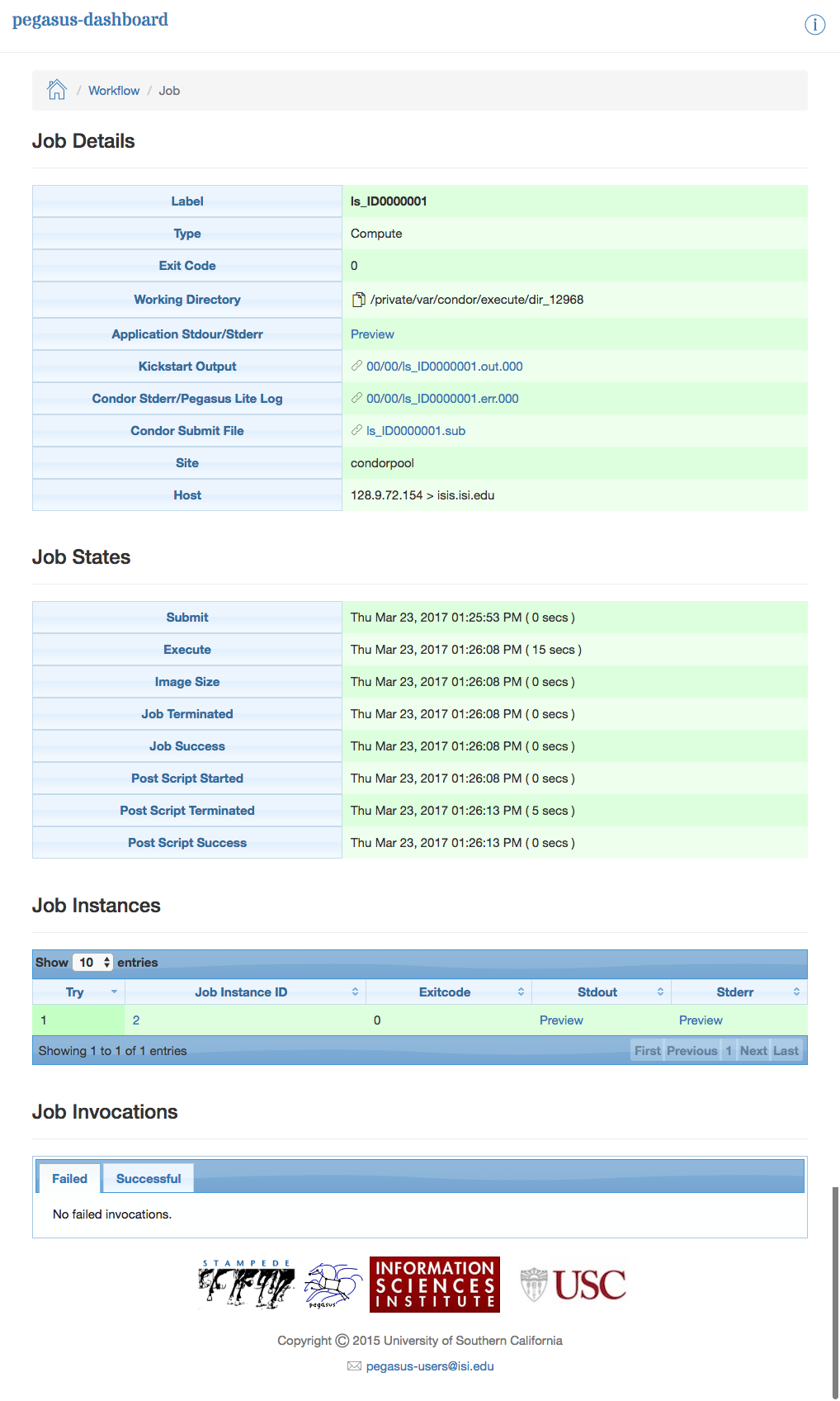 Dashboard Job Description Page
