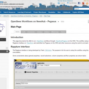 OpenSees Workflows on NEESHub