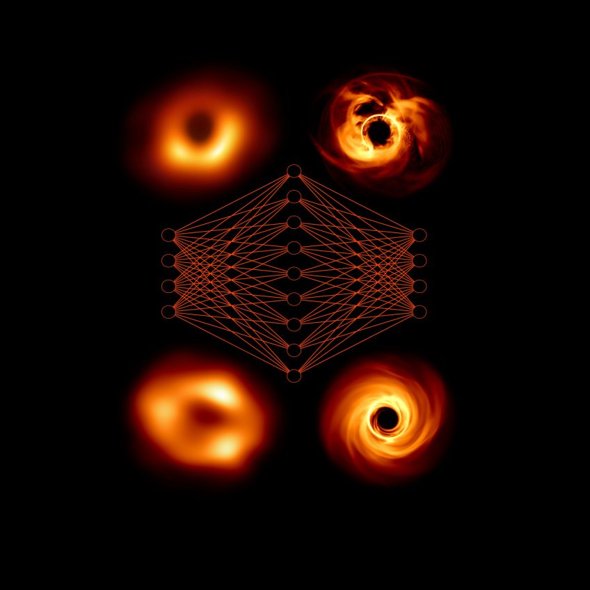 Self-learning neural network cracks iconic black holes
